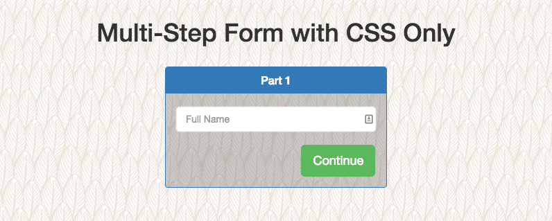 CSS-only Multi-Step Form